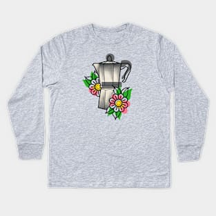 Coffee Tattoo Design Kids Long Sleeve T-Shirt